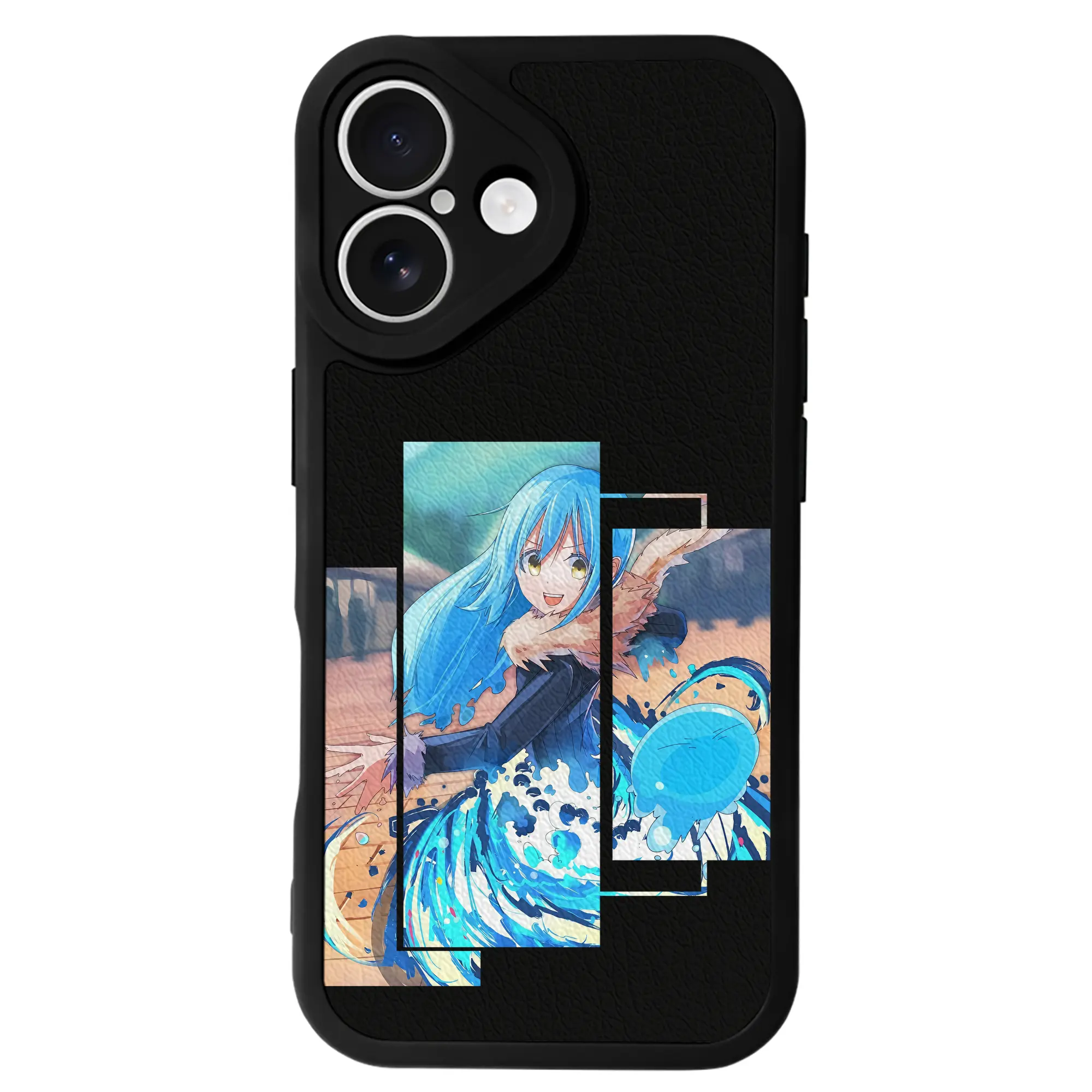 転生したらスライムだった件 グッズ,リムル・テンペスト - IPhone 16シリーズ対応 ・ シリコンスマホケース ・ レザー調 ・ 高精度フィット ・ 耐衝撃 ・ ワイヤレス充電対応 ・ 精密カット